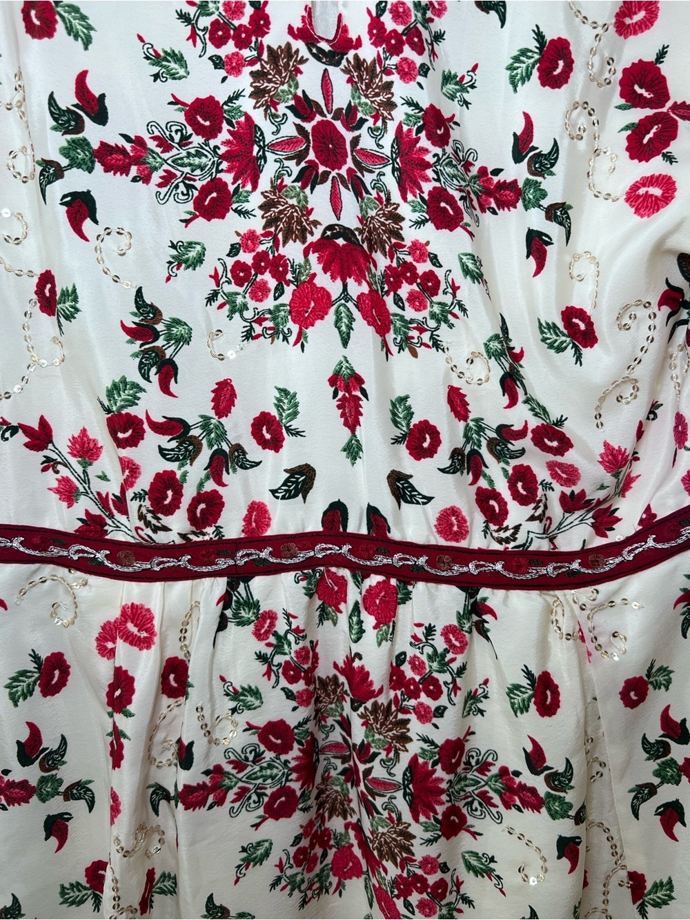 Free People Russian Doll Sparkly Bohemian Mini Dress Size 8 - Picture 7 of 15